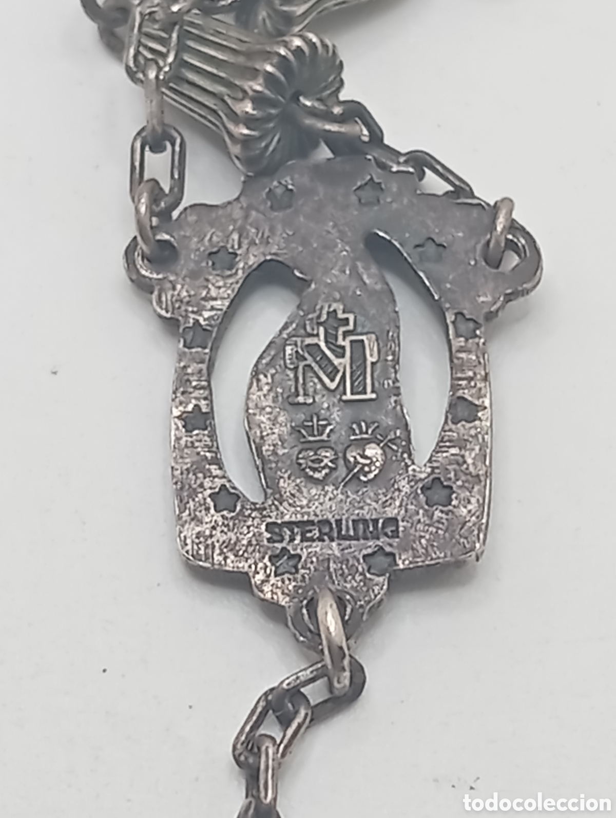 Antig&uuml;edades: Rosario antiguo de plata maciza - Foto 5