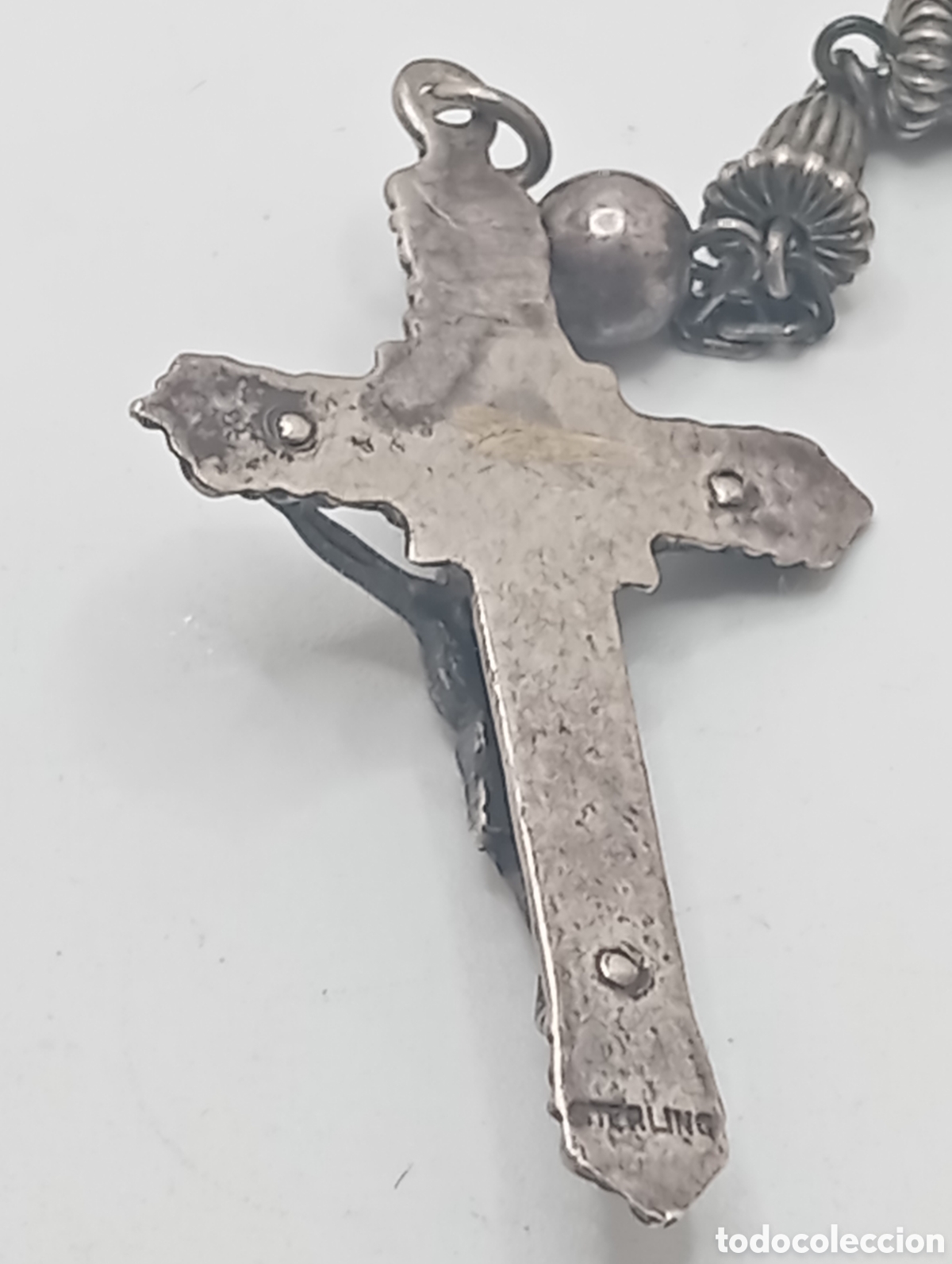 Antig&uuml;edades: Rosario antiguo de plata maciza - Foto 6