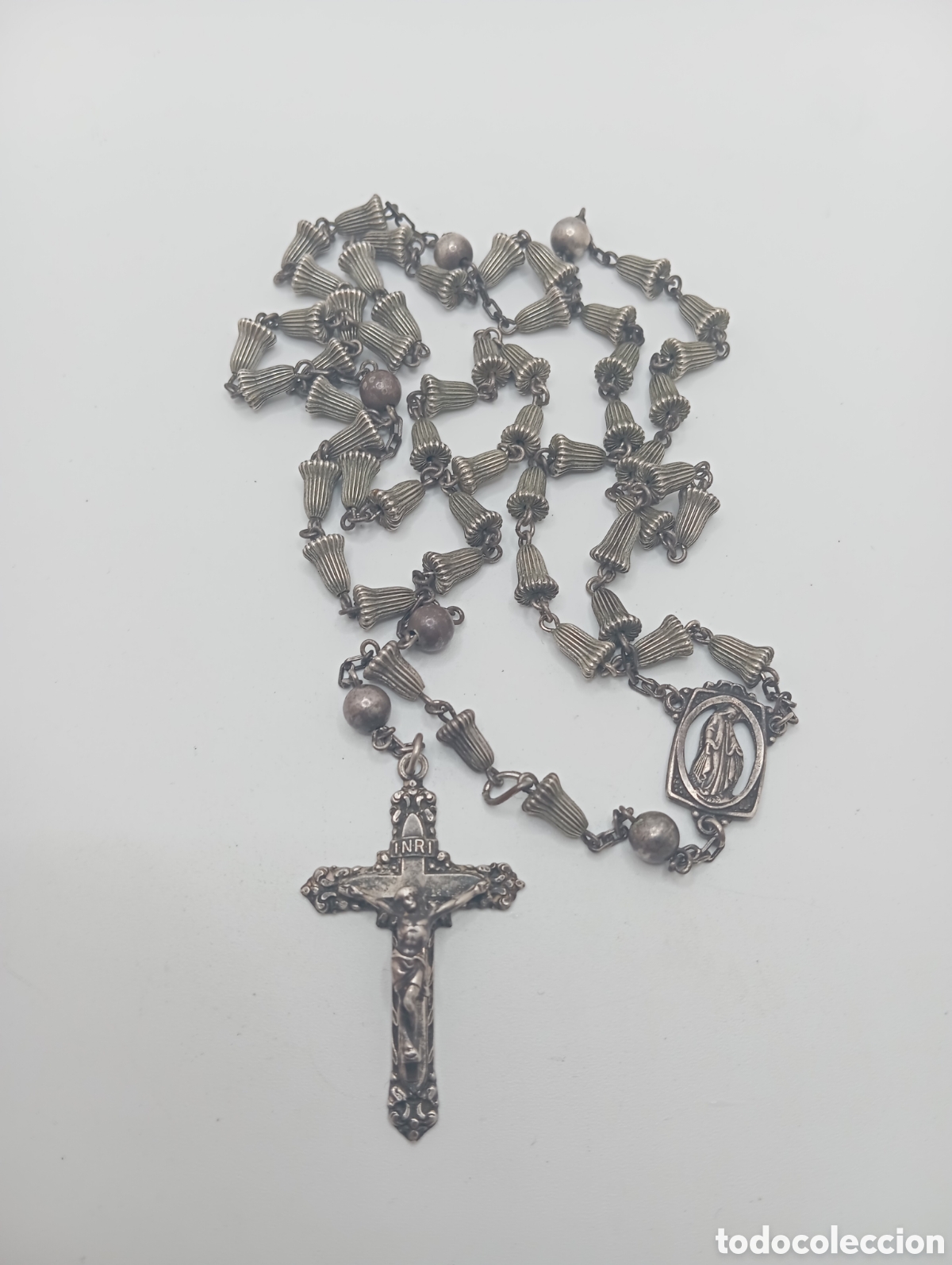 Antig&uuml;edades: Rosario antiguo de plata maciza