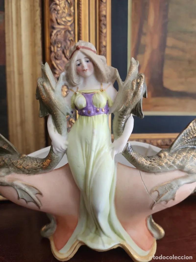 Antig&uuml;edades: Centro de mesa Art Nouveau en biscuit - Foto 4