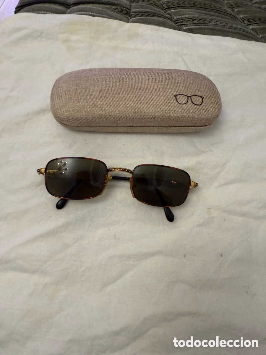 Antig&uuml;edades: Gafas de sol POLICE originales vintage a&ntilde;os 90 &ndash; doradas y carey &ndash; dise&ntilde;o raro