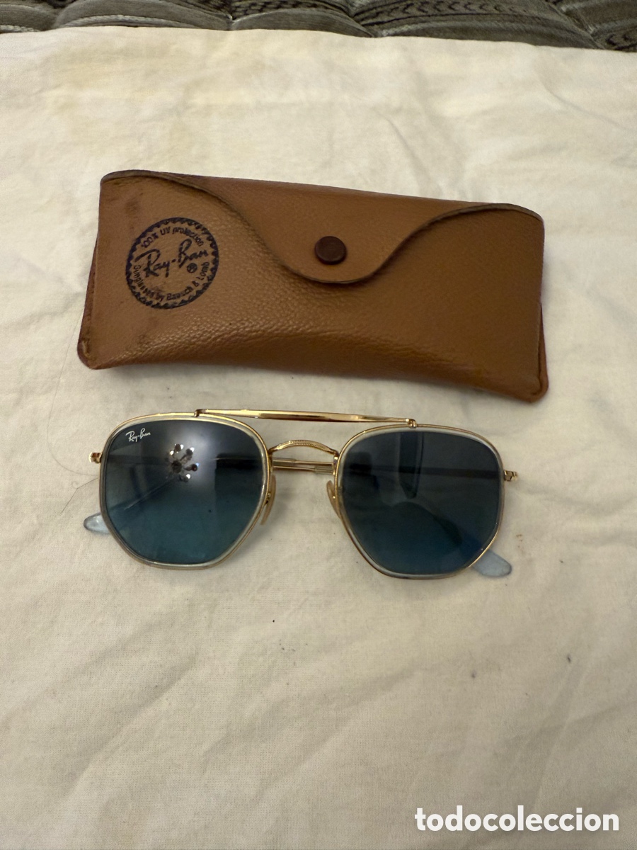 Antig&uuml;edades: Ray-Ban Marshal II originales &ndash; 3 colores &ndash; Oro Arista &ndash; lentes azul degradado &ndash; Made in Italy