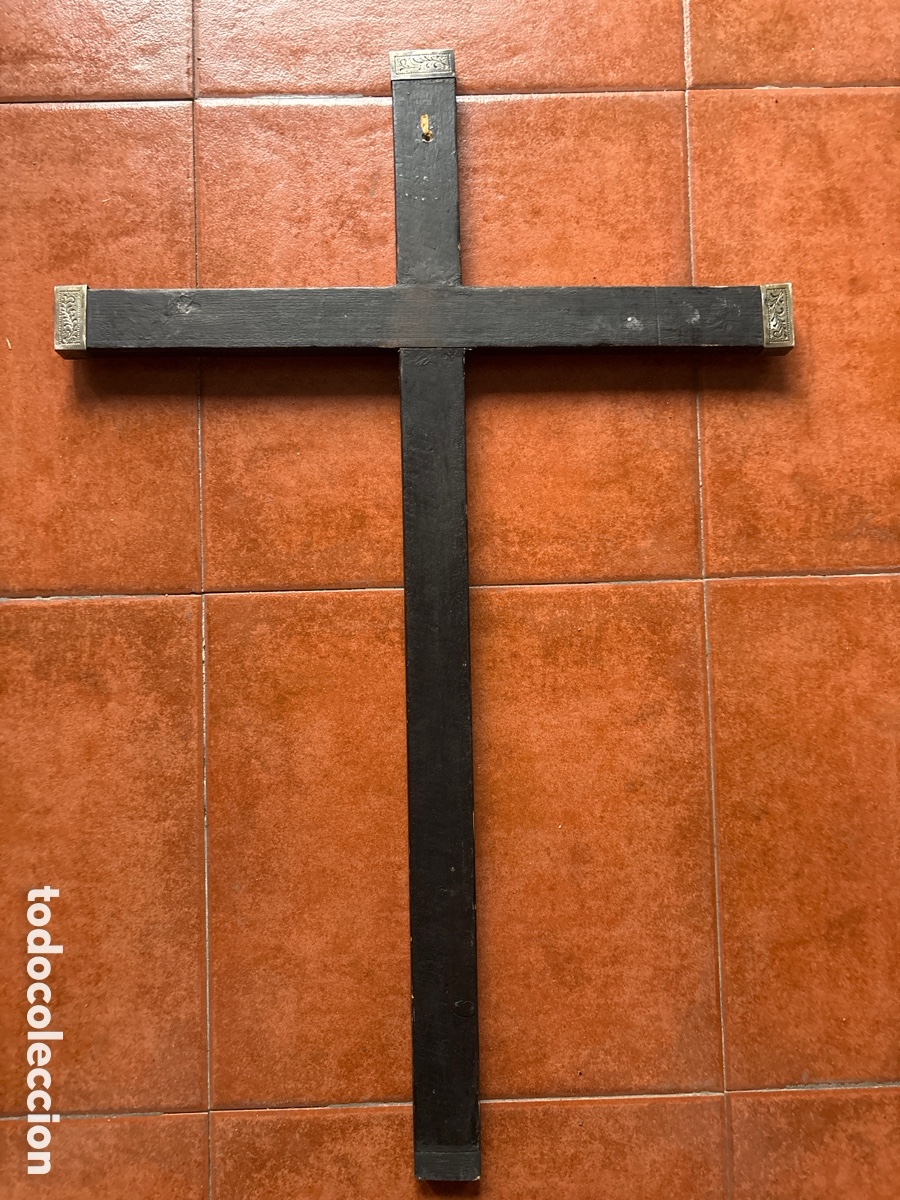 Antig&uuml;edades: Cruz de madera con contoneras en Plata - Foto 7