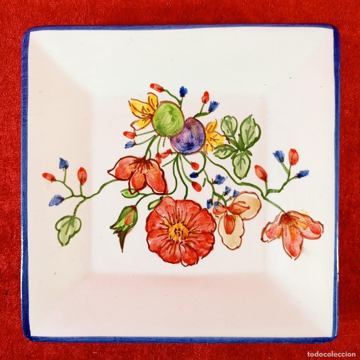 Antig&uuml;edades: PRECISOO CENICERO PINTADO A MANO - LA CERAMICA DE ZEVILLA - 14 CM