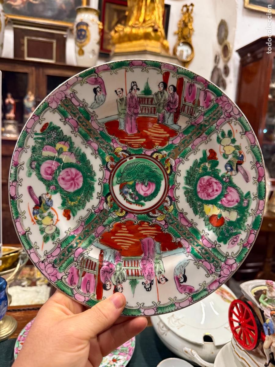 Antig&uuml;edades: PLATO CERAMICA MACAU - MEDIDA 26 CM
