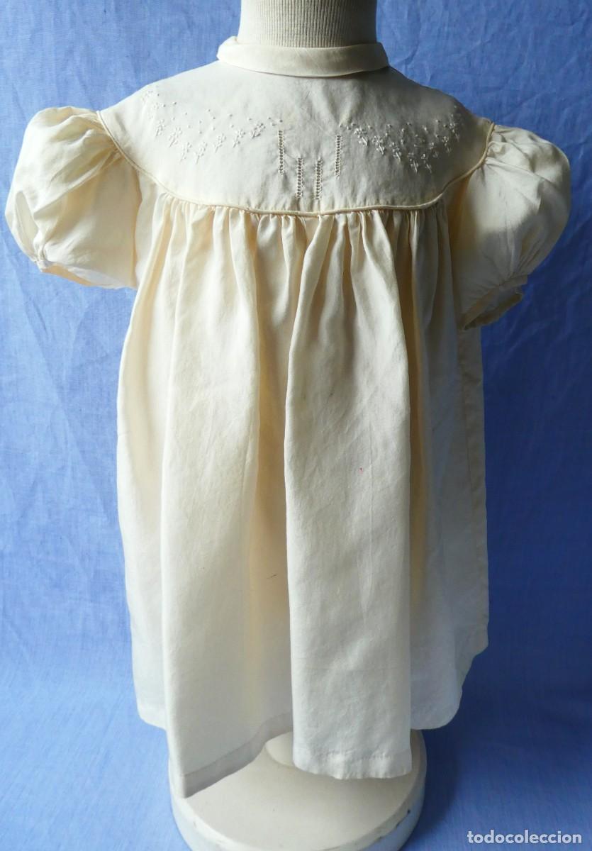Antig&uuml;edades: ANTIGUO VESTIDO DE SEDA Y ENCAJES DE VALENCIENNES PARA NI&Ntilde;A - MU&Ntilde;ECA S.XIX