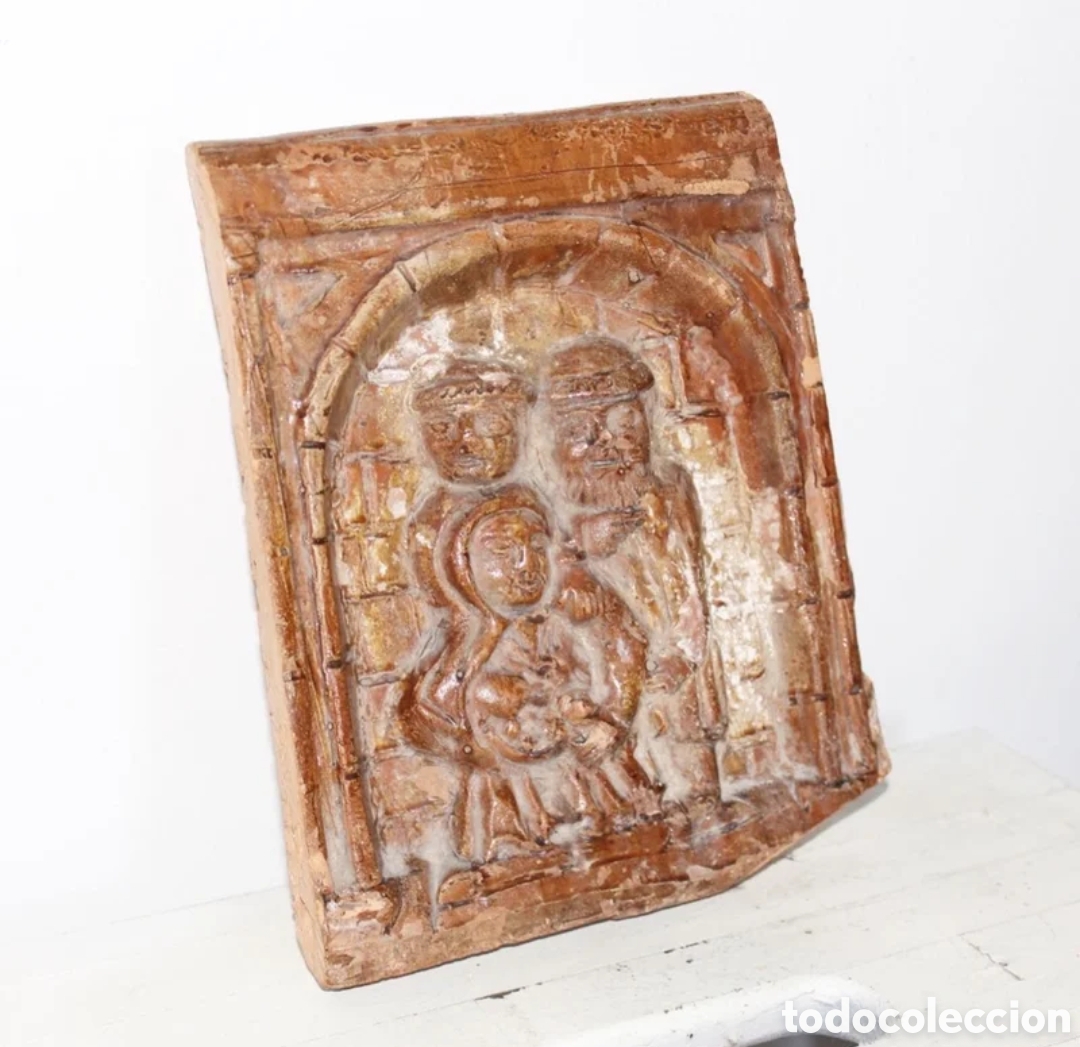 Antig&uuml;edades: Loseta decorativa mas&iacute;a s. XVI - Arte tradicional