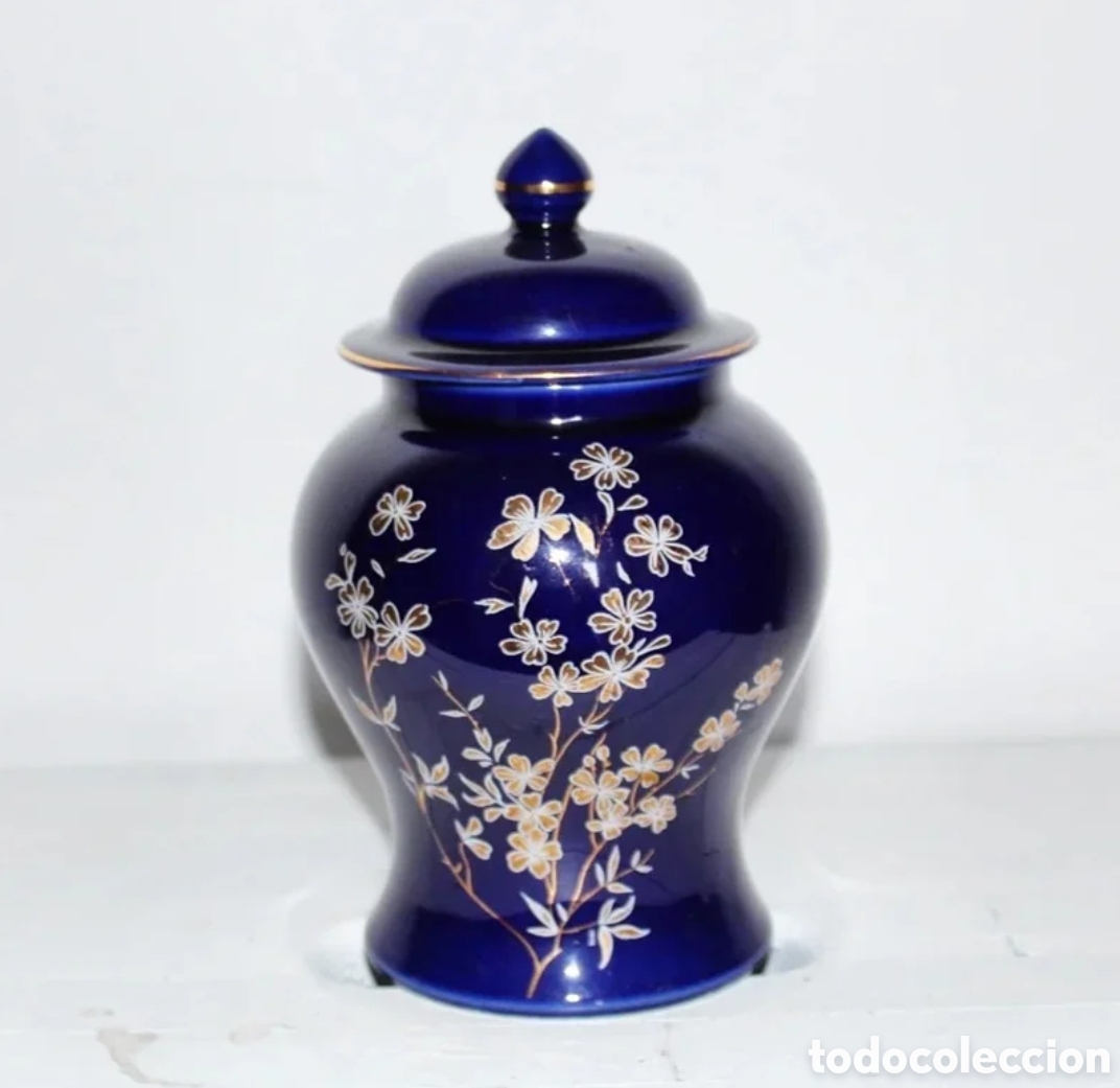Antig&uuml;edades: Tibor de porcelana espa&ntilde;ola Sanbo