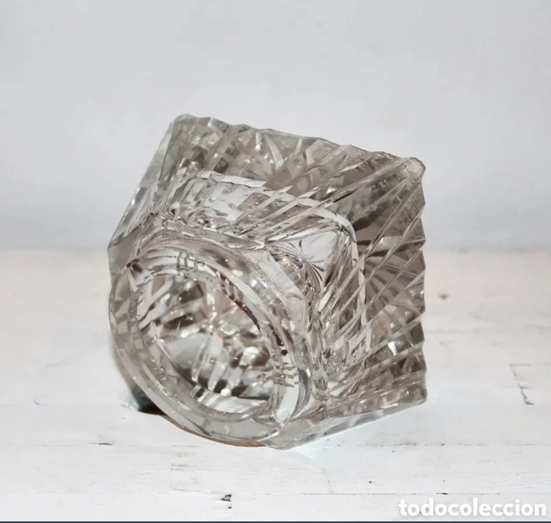 Antig&uuml;edades: Excepcional tintero de cristal, siglo XIX - Foto 2