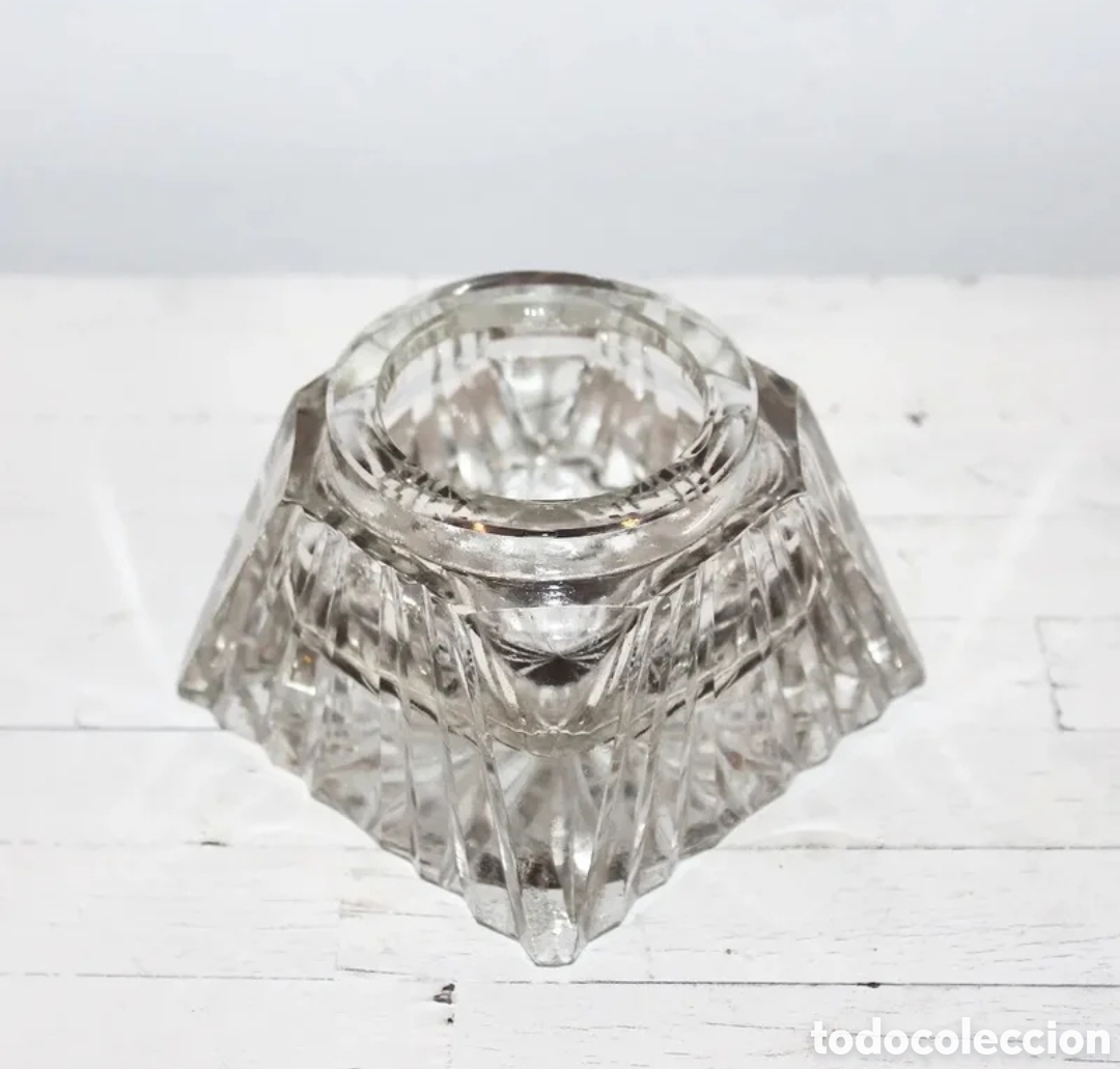 Antig&uuml;edades: Excepcional tintero de cristal, siglo XIX