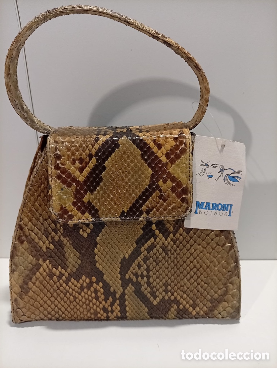 Antig&uuml;edades: . BOLSO DE PIEL DE SERPIENTE MARCONI.