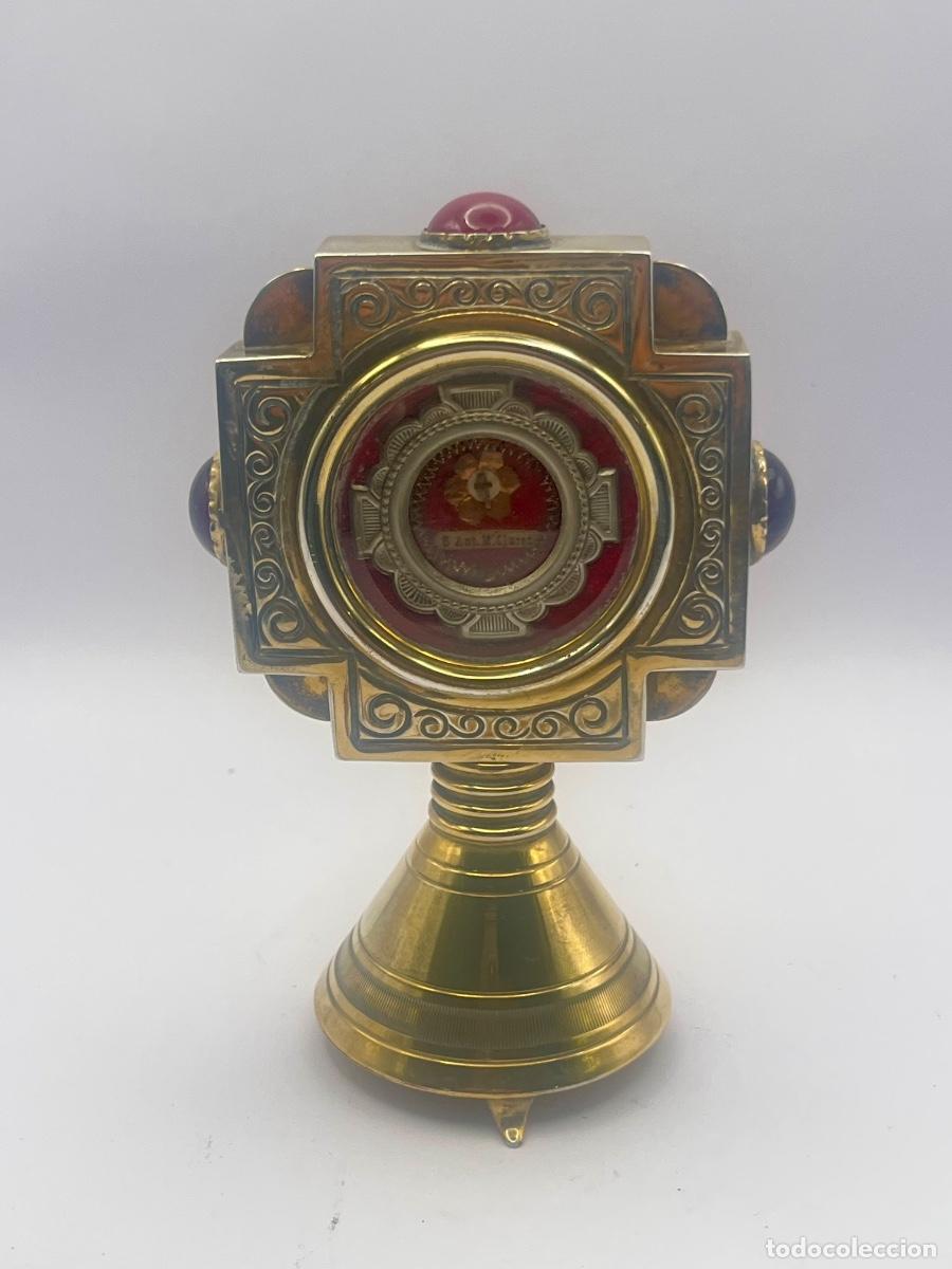 Antig&uuml;edades: RELICARIO DEVOCIONAL DE PLATA DE SAN ANTONIO MAR&Iacute;A CLARET PRINCIPIO SIGLO XX