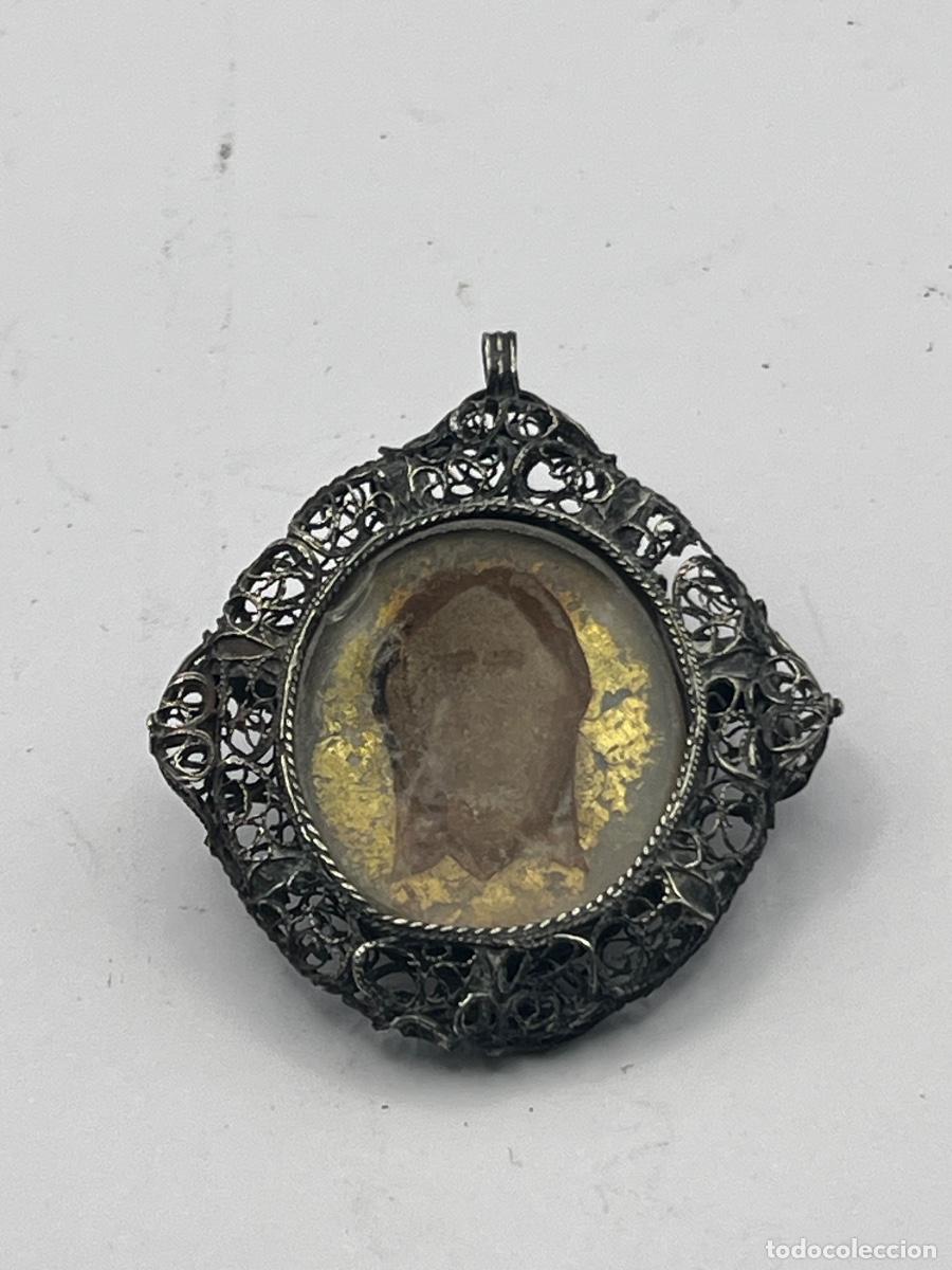Antig&uuml;edades: RELICARIO DEVOCIONAL DE PLATA FILIGRANA DOBLE CARA ECCE HOMMO SIGLO XVIII