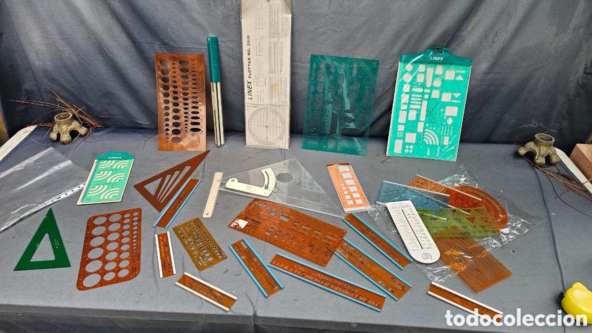 Antig&uuml;edades: Lote de plantillas para dibujo t&eacute;cnico