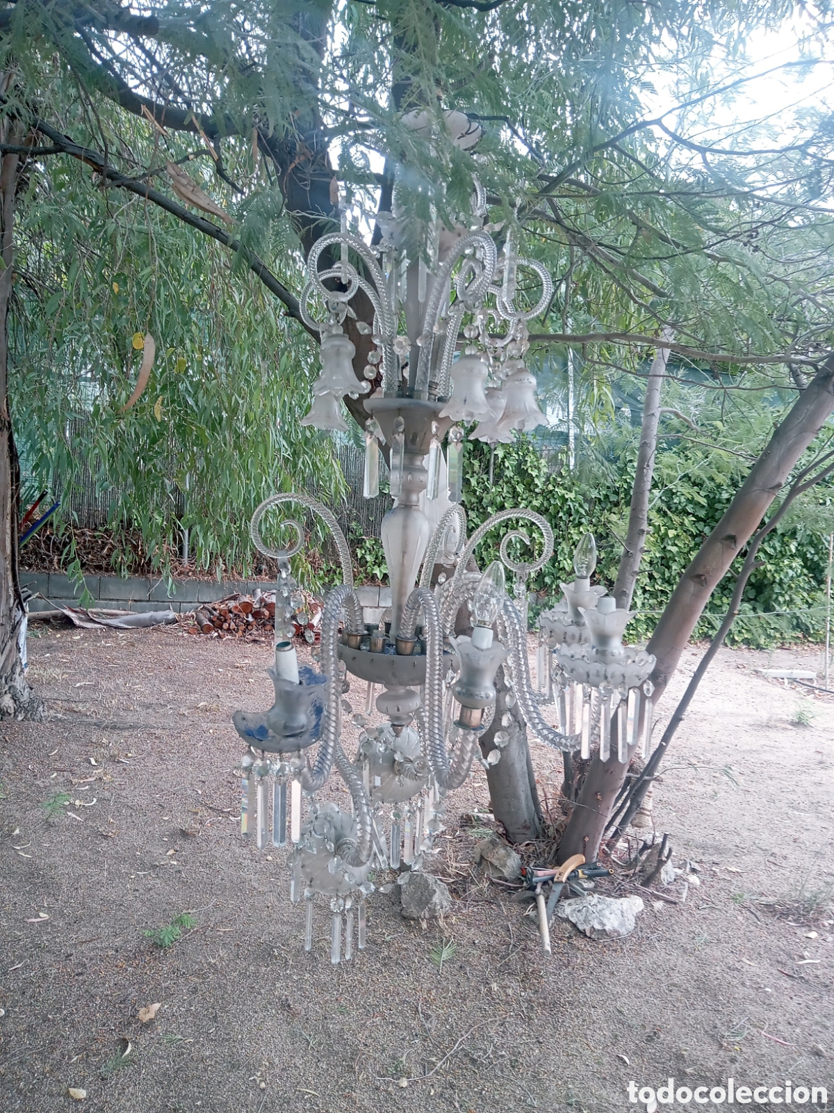 Antig&uuml;edades: MARAVILLOSA LAMPARA CRISTAL DE LA GRANJA ANTIGUA
