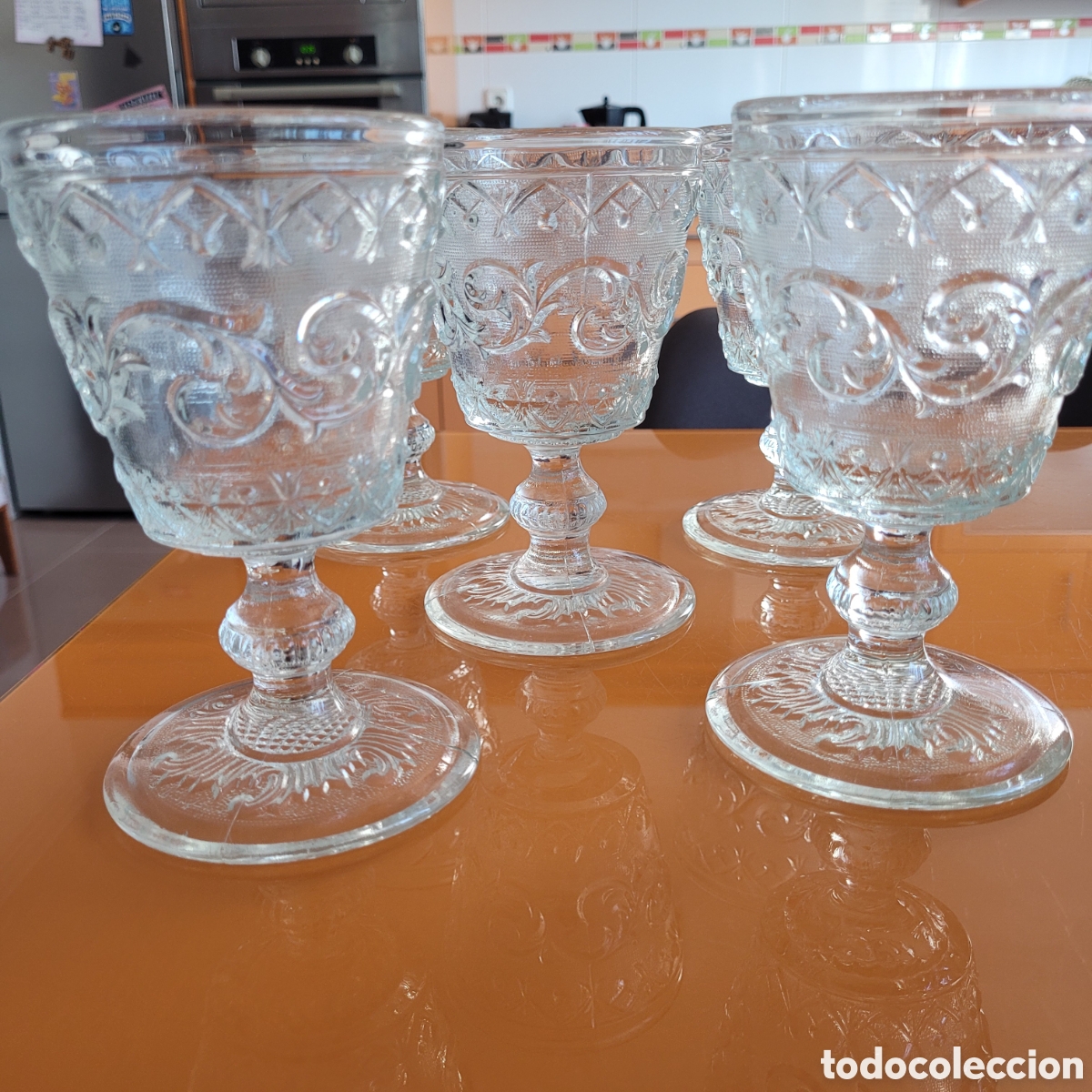 Antig&uuml;edades: lote 5 copas cristal tallado