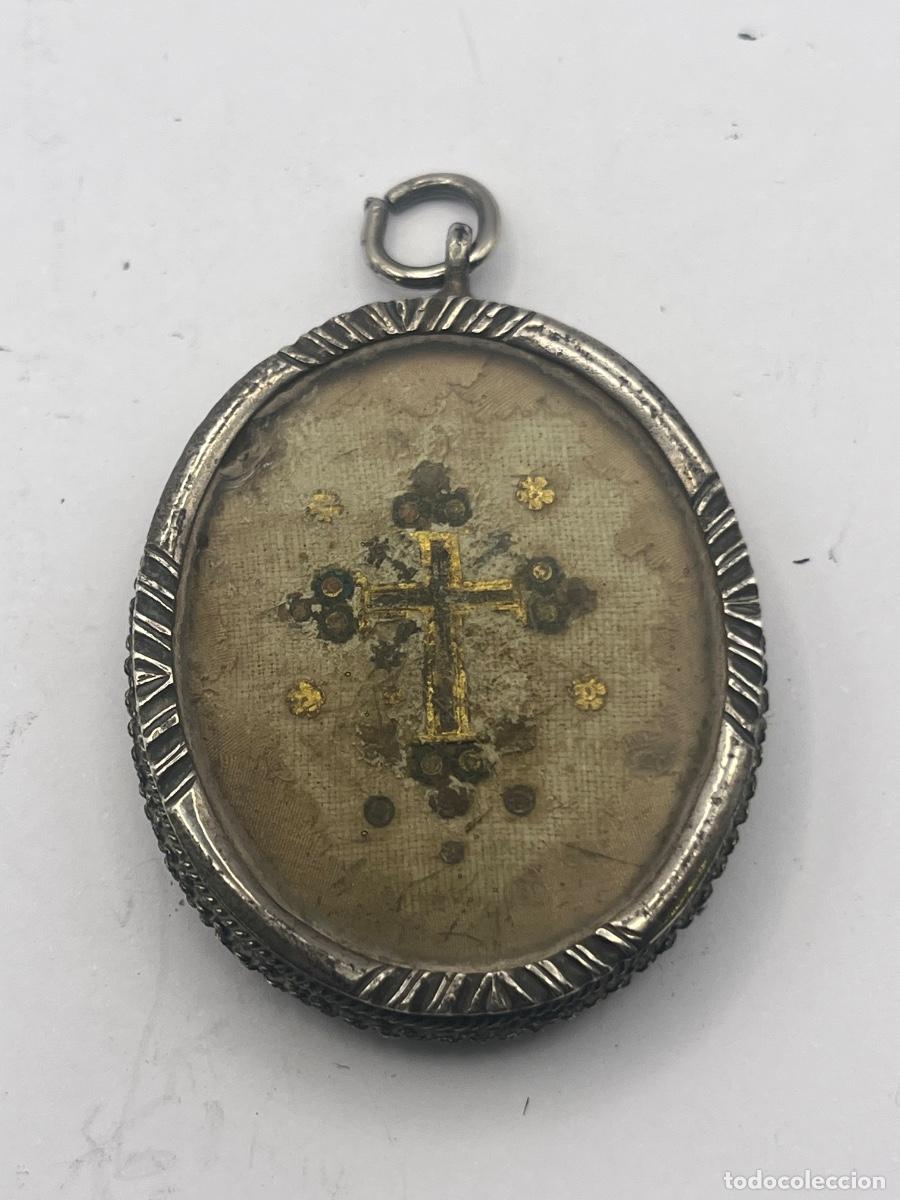 Antig&uuml;edades: RELICARIO DEVOCIONAL DE PLATA DE DOBLE CARA SIGLO XVIII - Foto 1