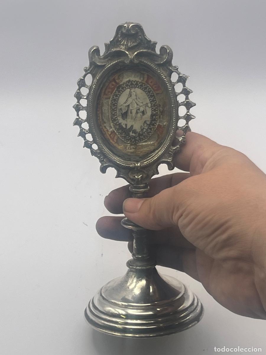 Antig&uuml;edades: RELICARIO DEVOCIONAL DE PIE SIGLO XIX - Foto 4