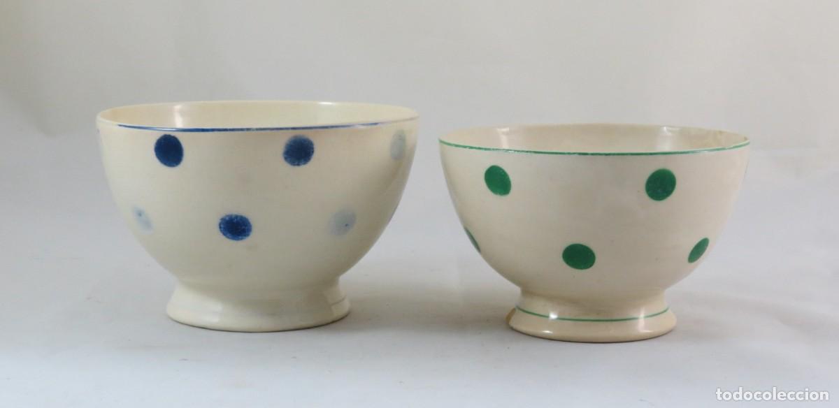 Antig&uuml;edades: Duas Tijelas/Malgas MASSARELOS LUSITANIA descordas com bolas; Di&acirc;metros &ndash; 15cm e 14cm; Altura &ndash; 10cm