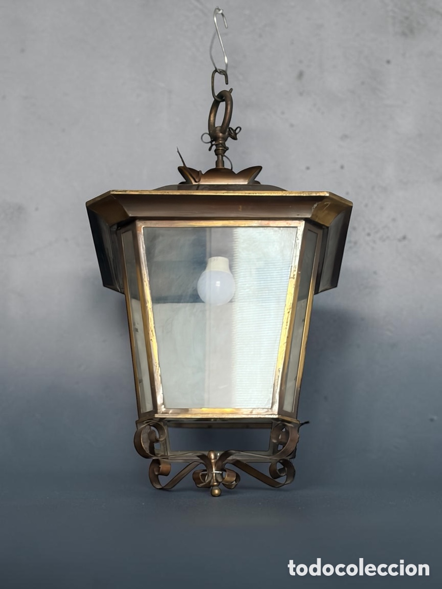 Antig&uuml;edades: Antiguo farol grande de techo - Foto 2