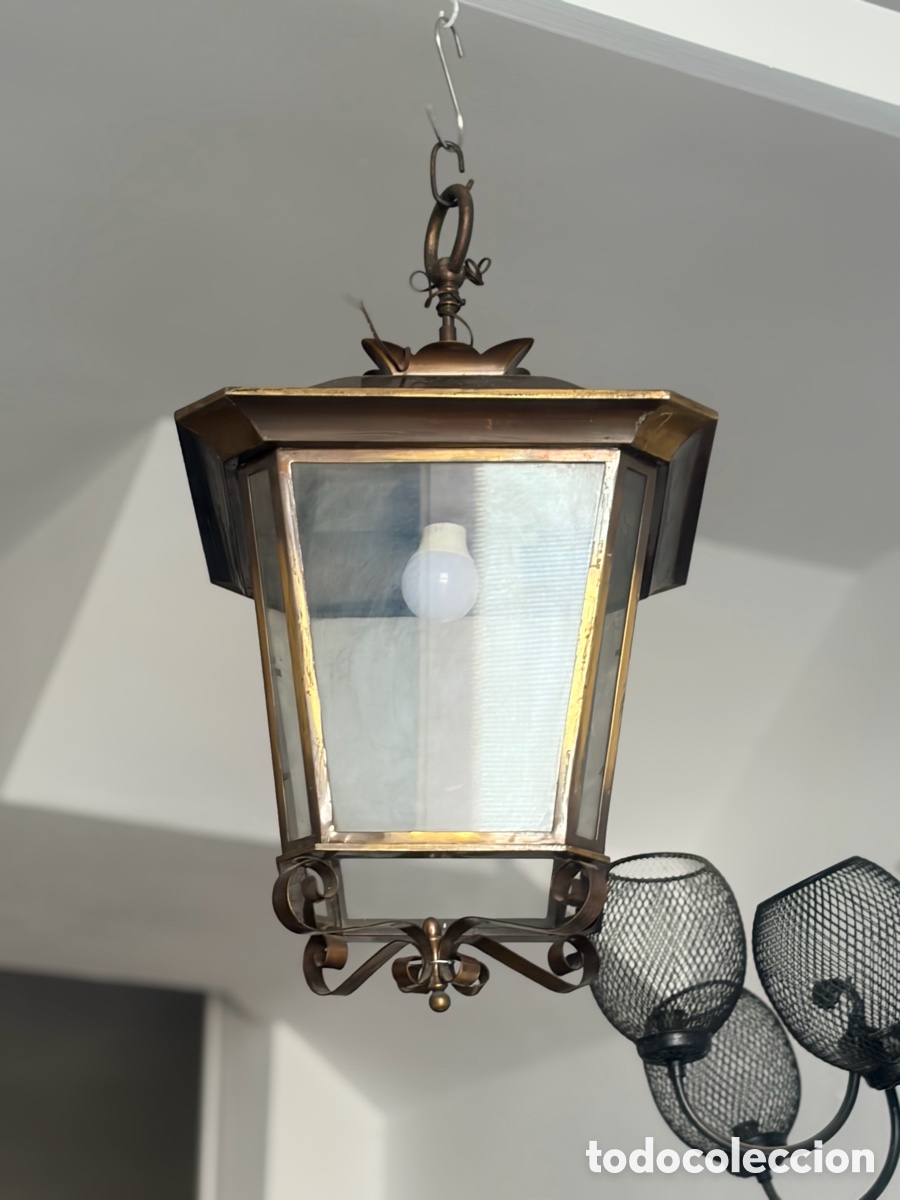 Antig&uuml;edades: Antiguo farol grande de techo - Foto 6