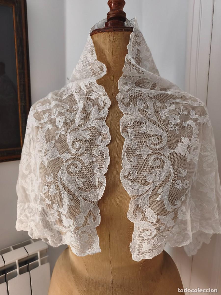 Antig&uuml;edades: MANTILLA RECTANGULAR DE ENCAJE DE GRANADA - Foto 5