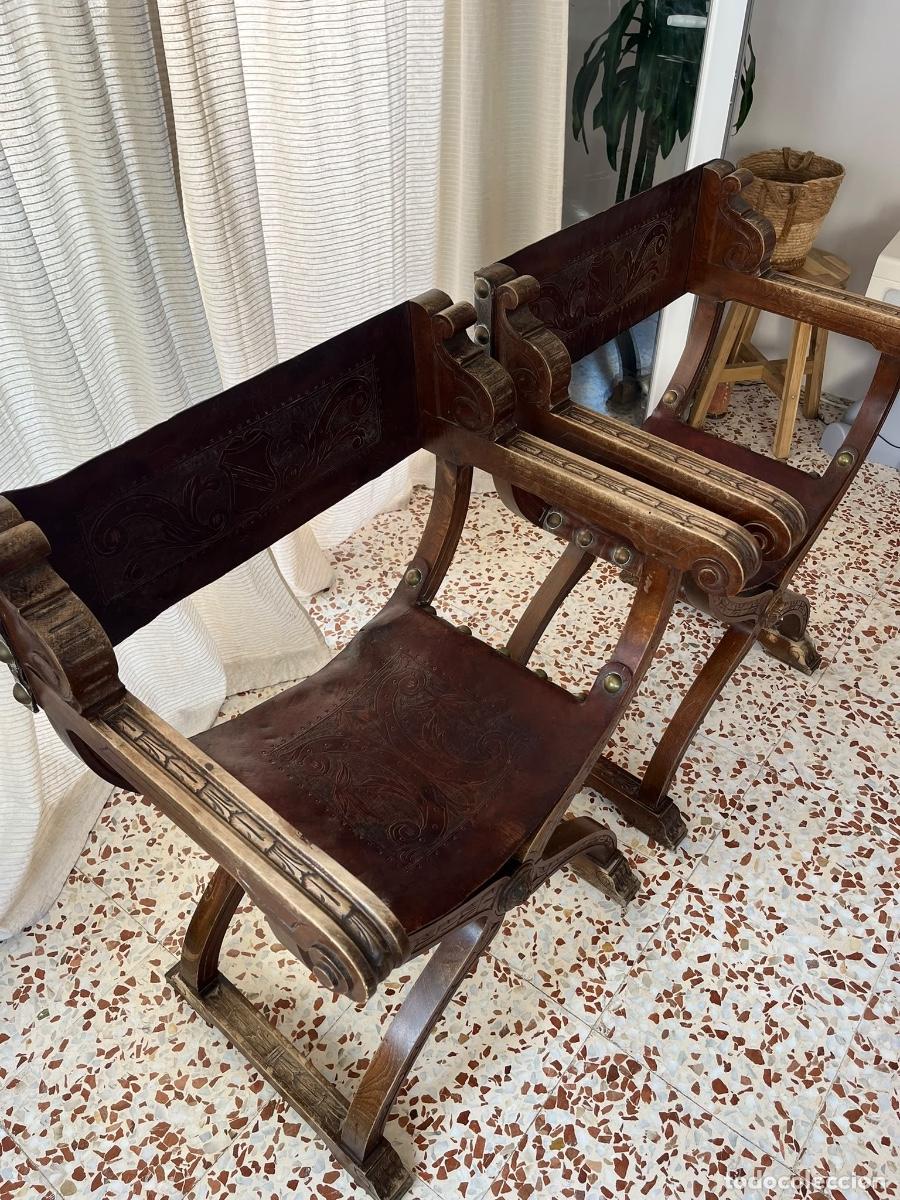 Antig&uuml;edades: Pareja de sillas Jamugas - Foto 4
