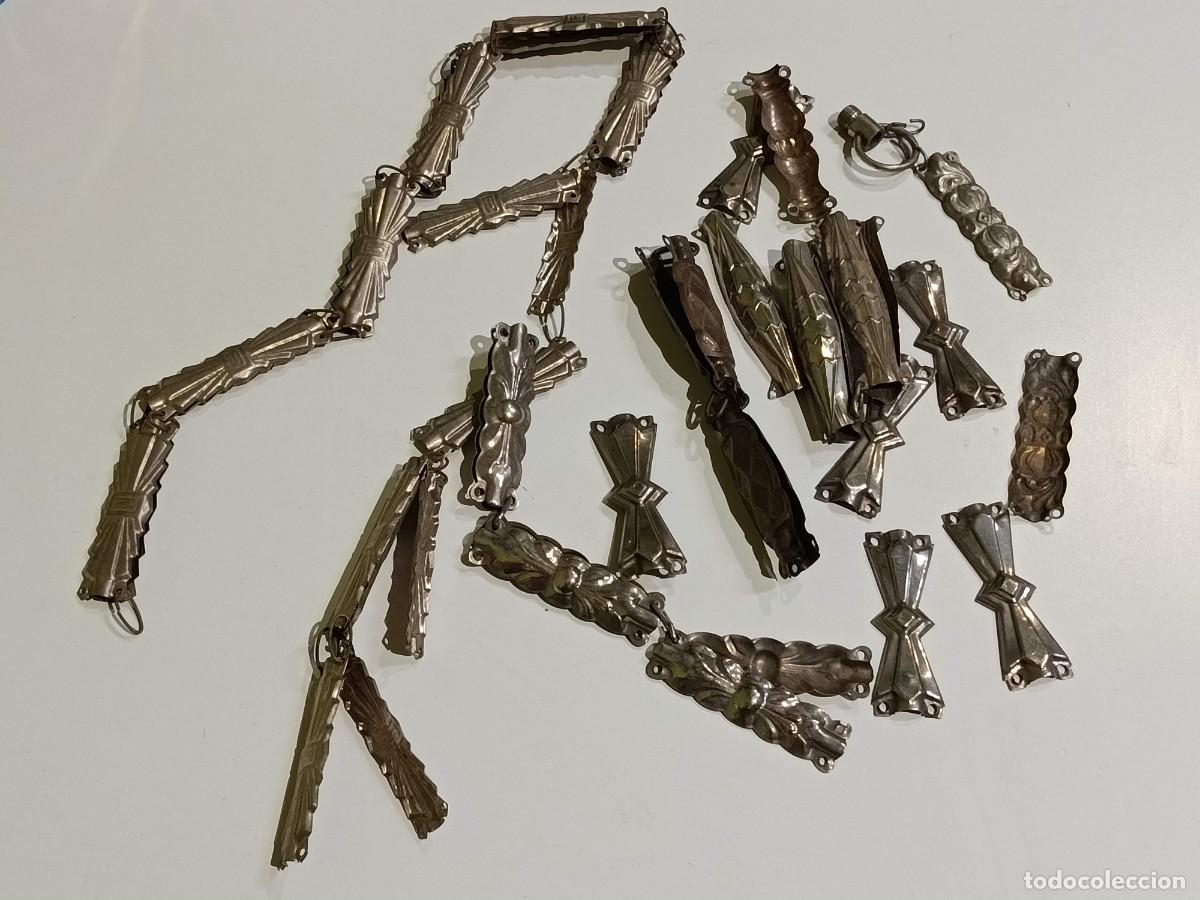 Antig&uuml;edades: Lote antiguas piezas de lat&oacute;n recubrimiento de cableado