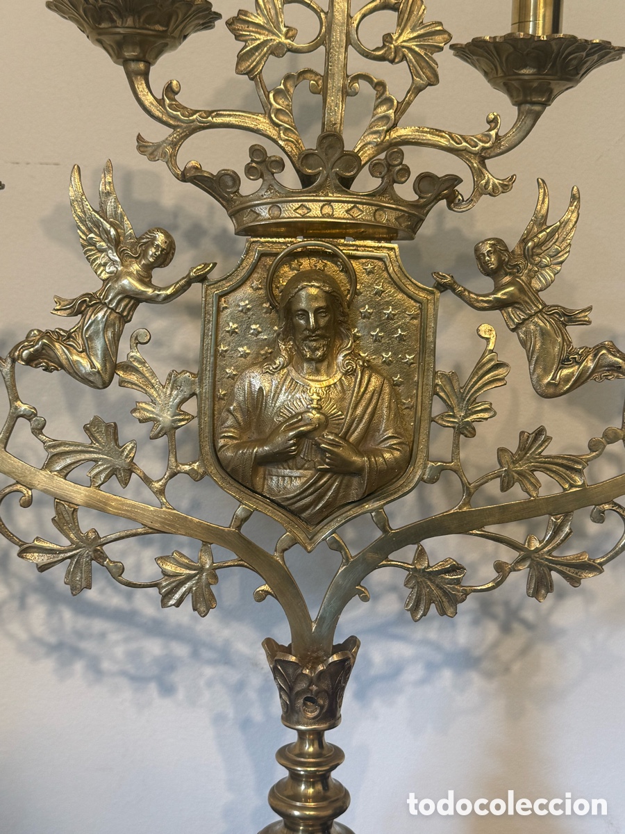 Antig&uuml;edades: Candelabro Sagrado Coraz&oacute;n - Foto 2