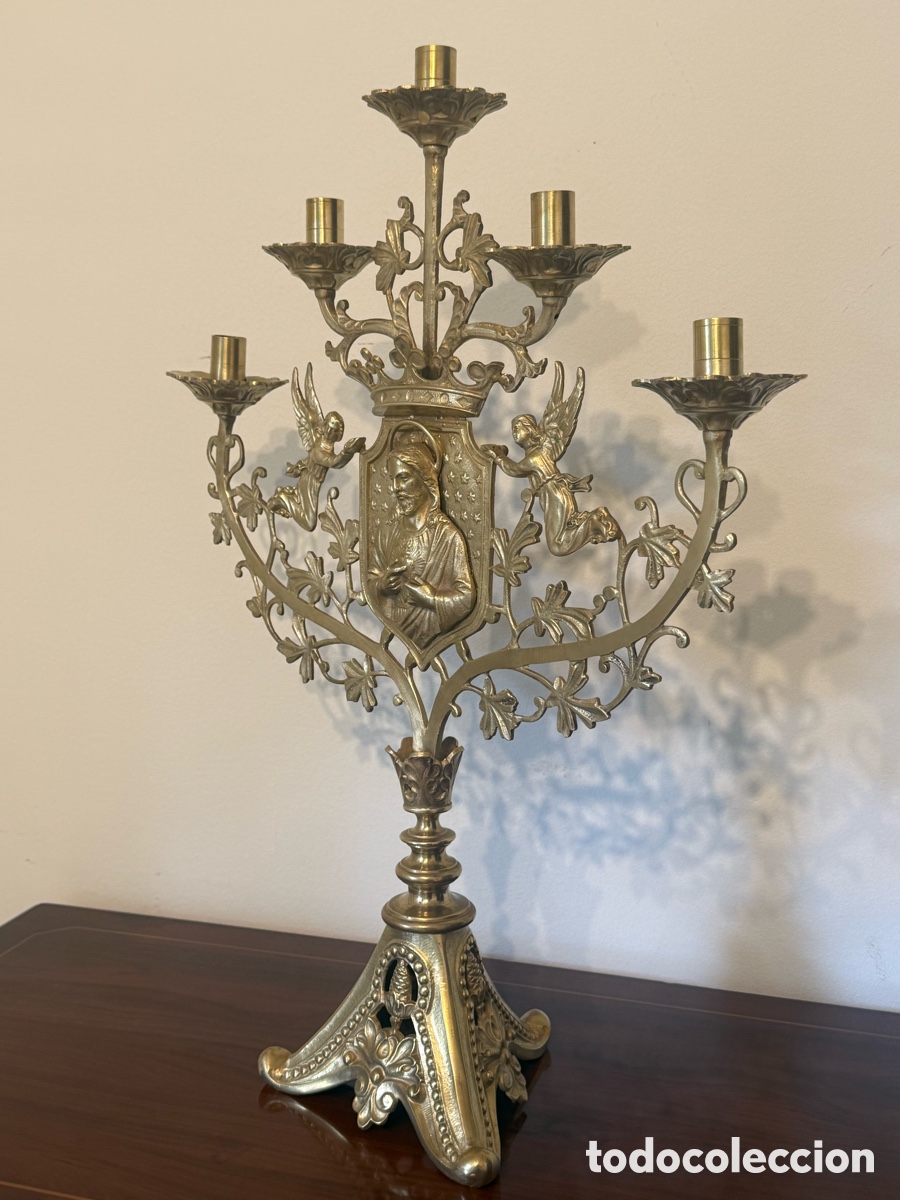 Antig&uuml;edades: Candelabro Sagrado Coraz&oacute;n - Foto 4