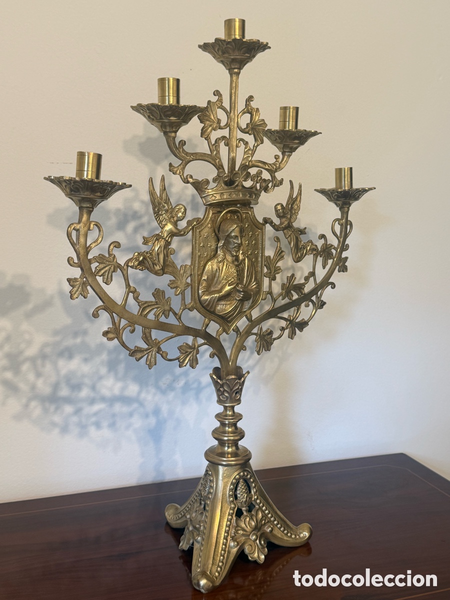 Antig&uuml;edades: Candelabro Sagrado Coraz&oacute;n - Foto 5