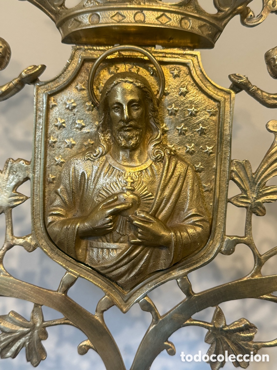 Antig&uuml;edades: Candelabro Sagrado Coraz&oacute;n - Foto 9