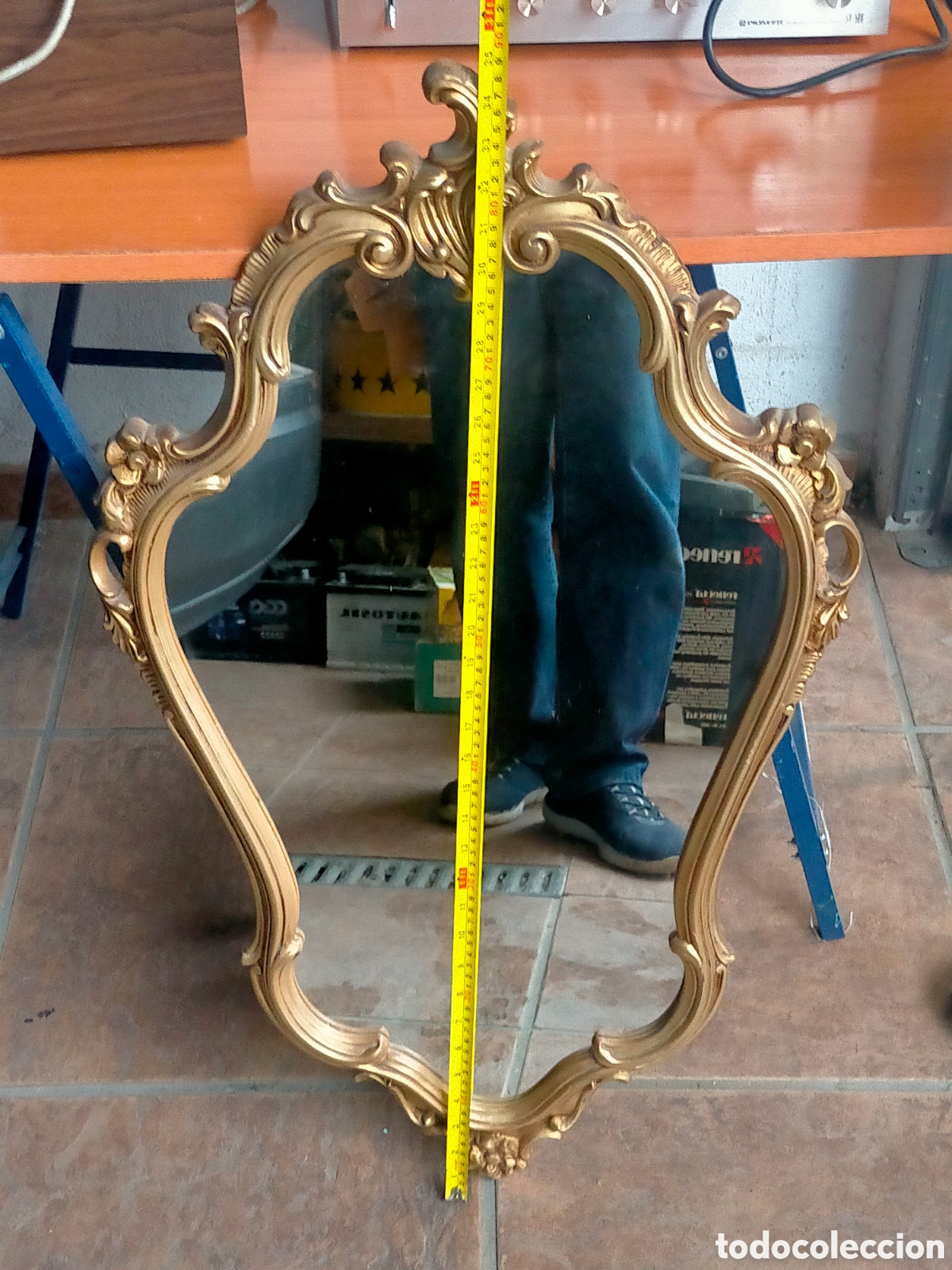 Antig&uuml;edades: ESPEJO DE PARED MARCO DORADO ESTILO CORNUCOPIA - Foto 4