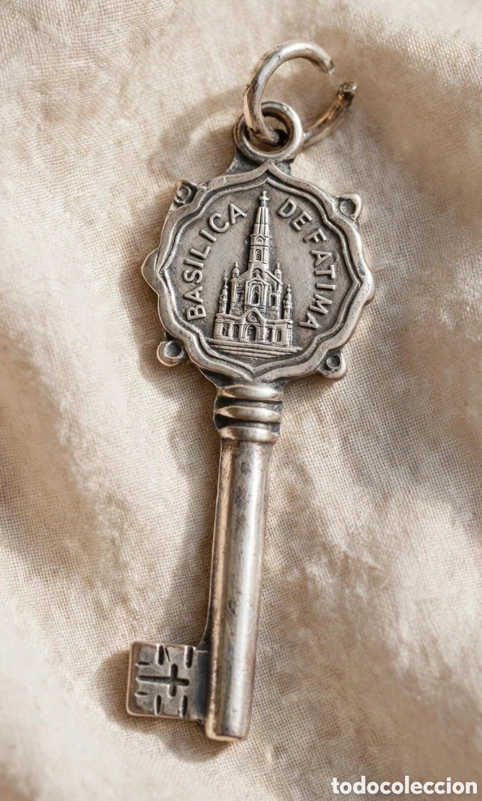 Antiguidades: Llave Colgante plata Virgen de F&aacute;tima