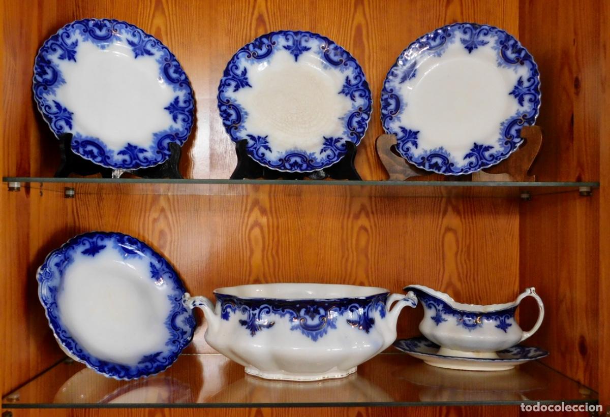 Antig&uuml;edades: Vajilla Antigua Inglesa Flow Blue W.H. Grindley (Modelo Clifton)