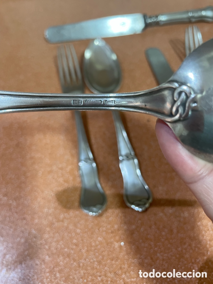 Antig&uuml;edades: Lote de 7 Cubiertos de Mesa plateados - Foto 5