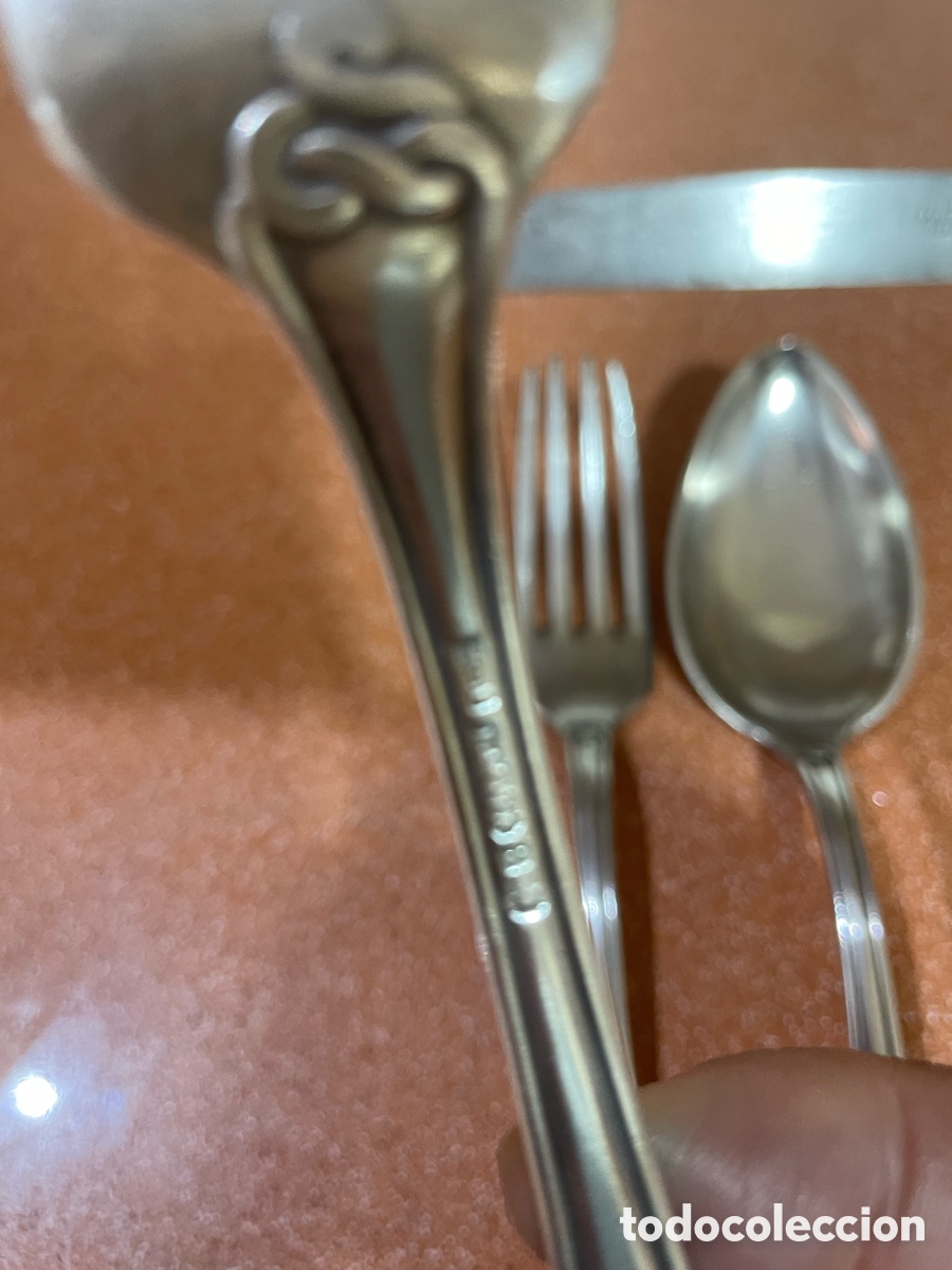 Antig&uuml;edades: Lote de 7 Cubiertos de Mesa plateados - Foto 7