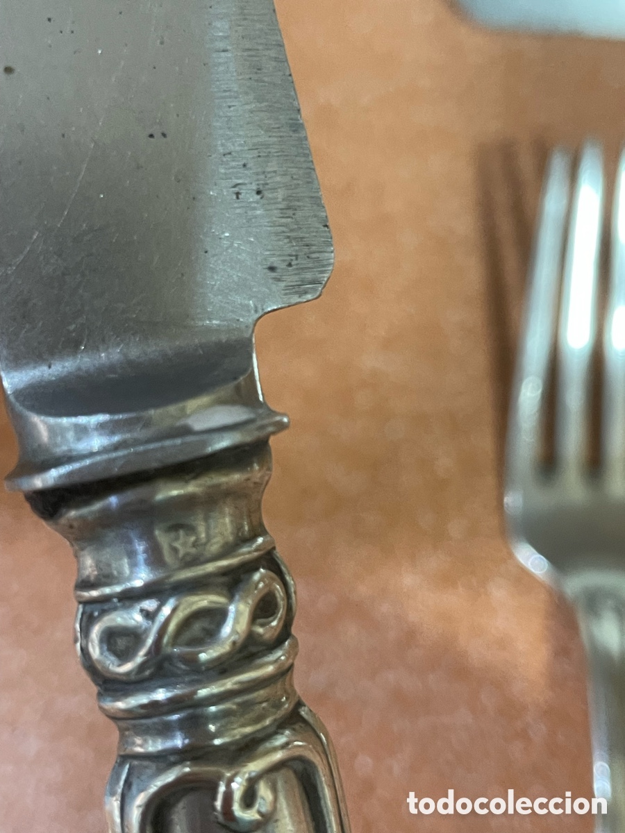 Antig&uuml;edades: Lote de 7 Cubiertos de Mesa plateados - Foto 8