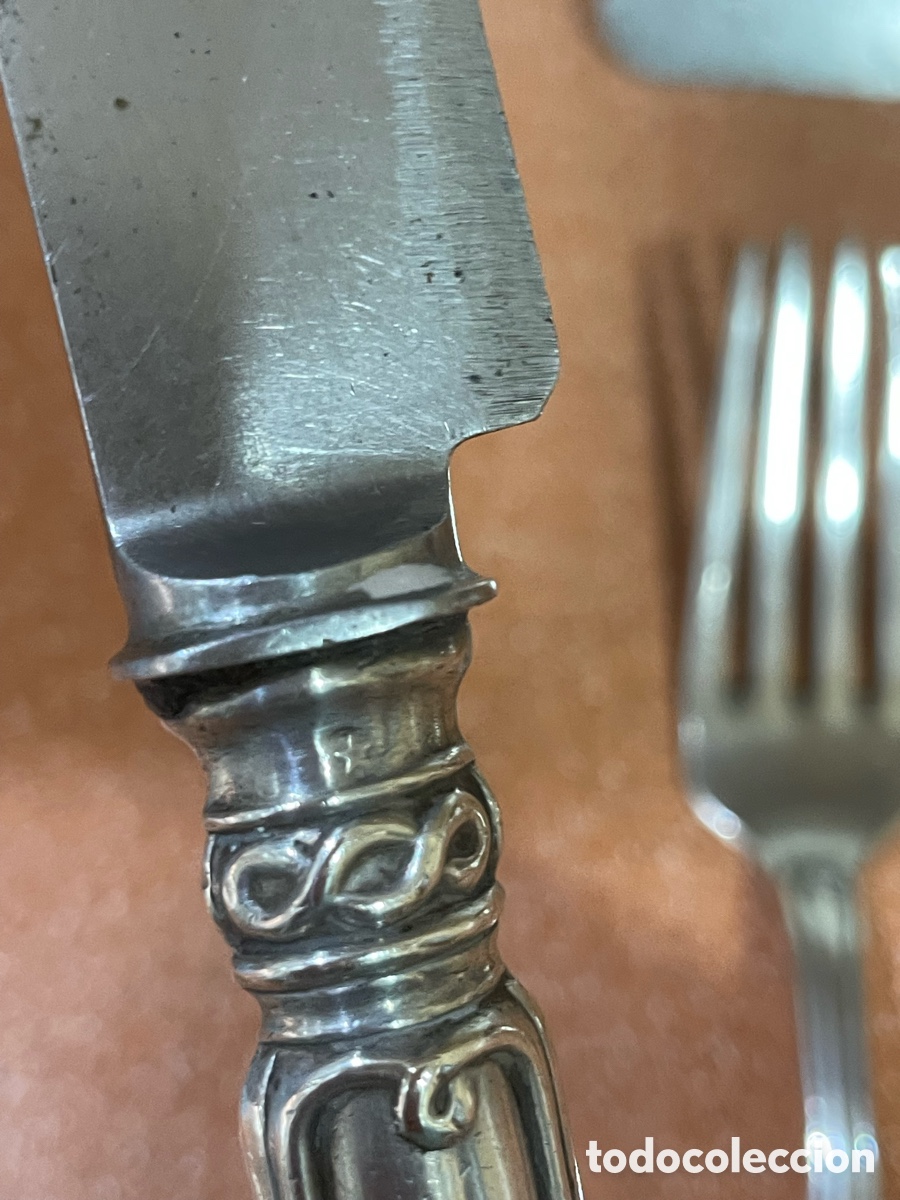 Antig&uuml;edades: Lote de 7 Cubiertos de Mesa plateados - Foto 9