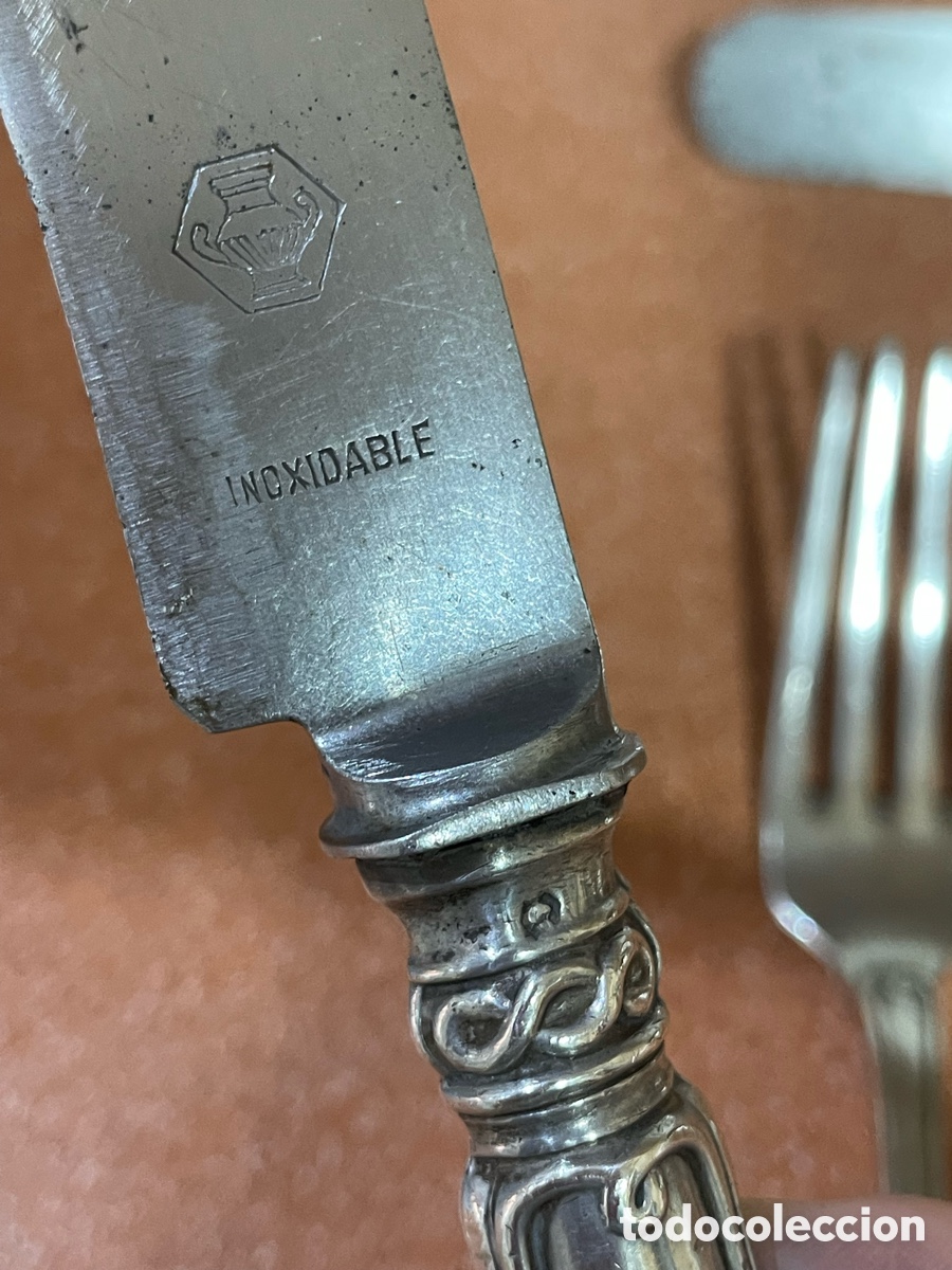 Antig&uuml;edades: Lote de 7 Cubiertos de Mesa plateados - Foto 10