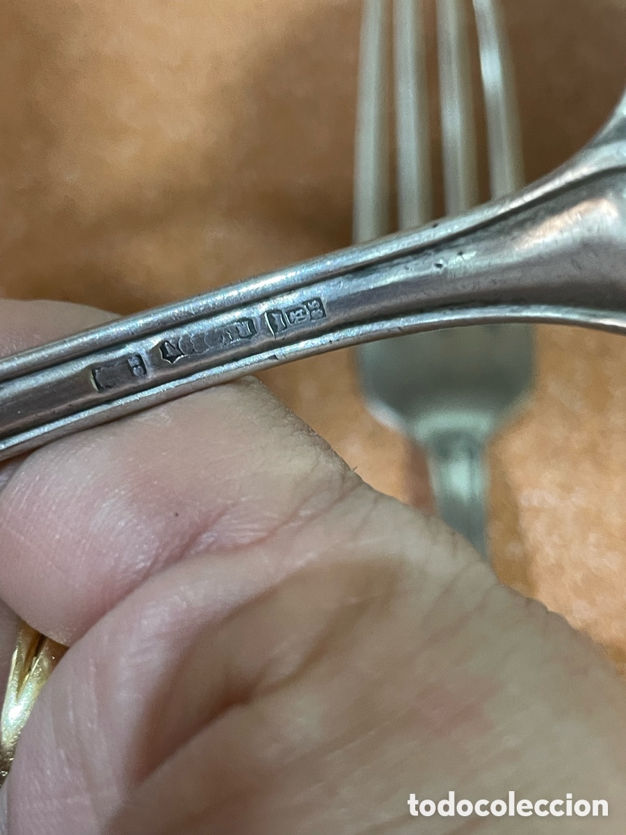 Antig&uuml;edades: Lote de 7 Cubiertos de Mesa plateados - Foto 11