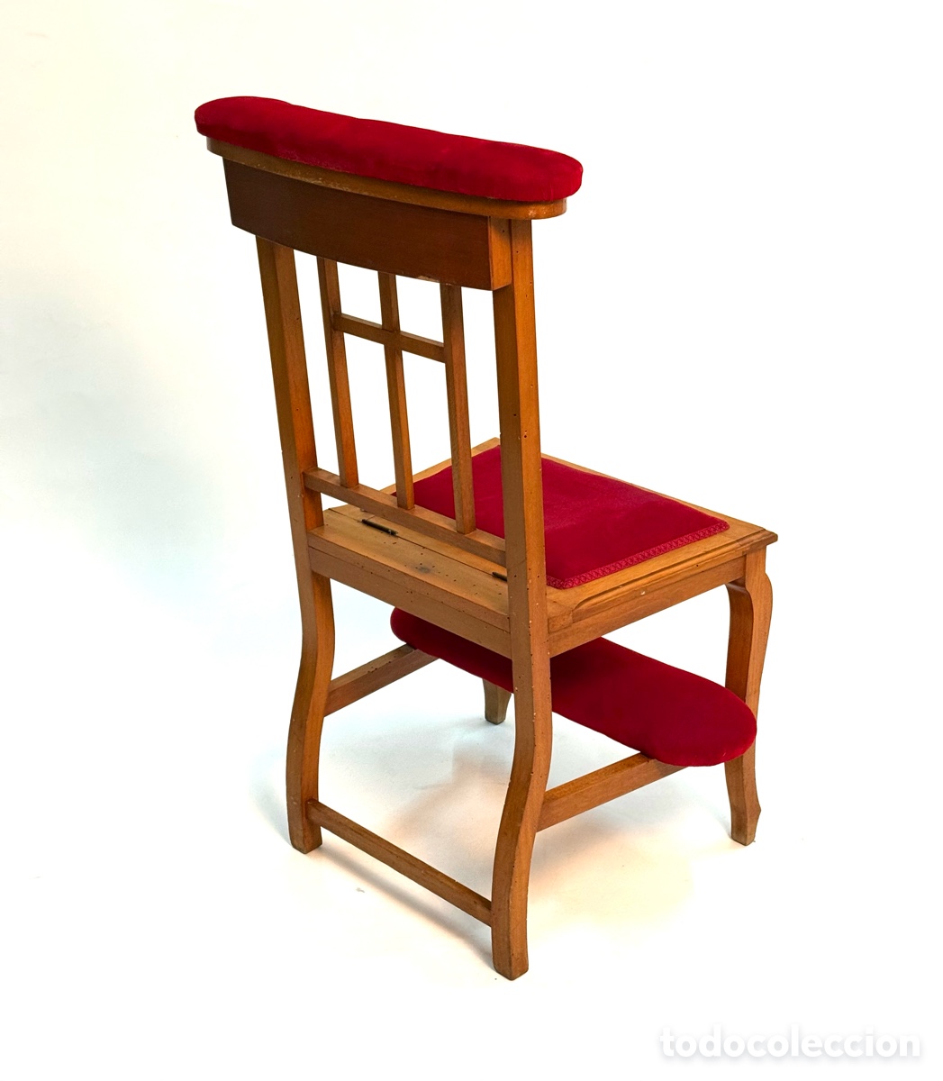 Antig&uuml;edades: Reclinatorio + silla de terciopelo muy buen estado