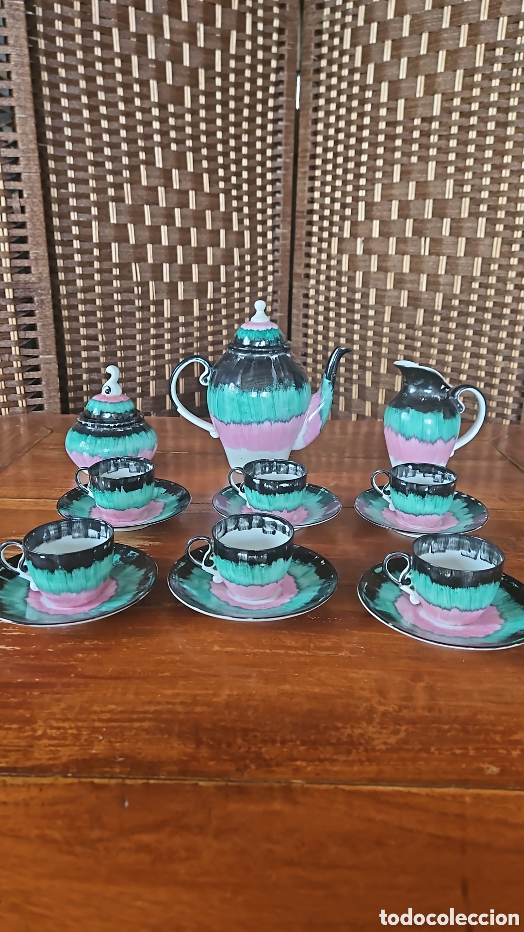 Antig&uuml;edades: Juego cafe porcelana castro sargadelos