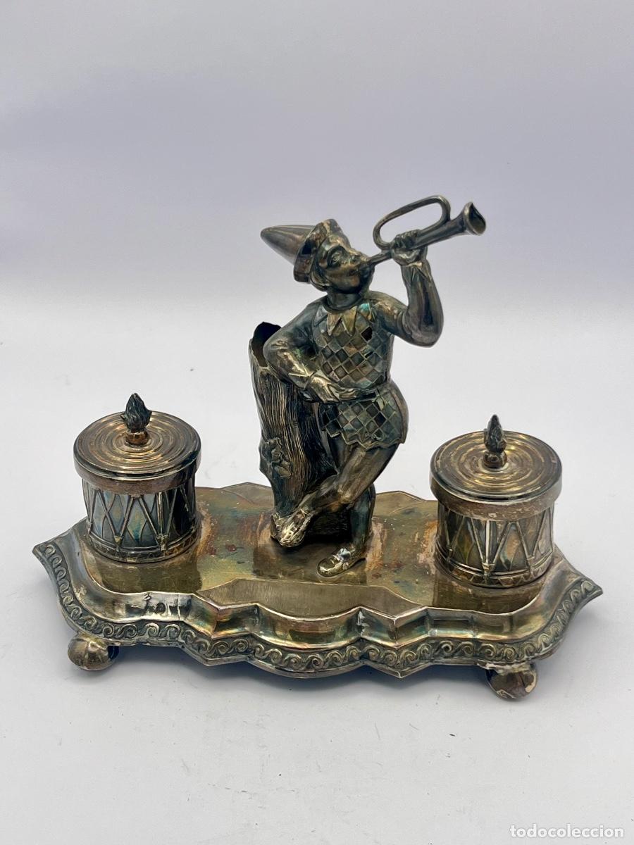 Antig&uuml;edades: ELEGANTE ESCRIBAN&Iacute;A DE PLATA SIGLO XIX