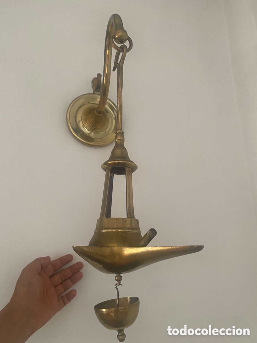 Antig&uuml;edades: Antigua l&aacute;mpara de aceite - Foto 1