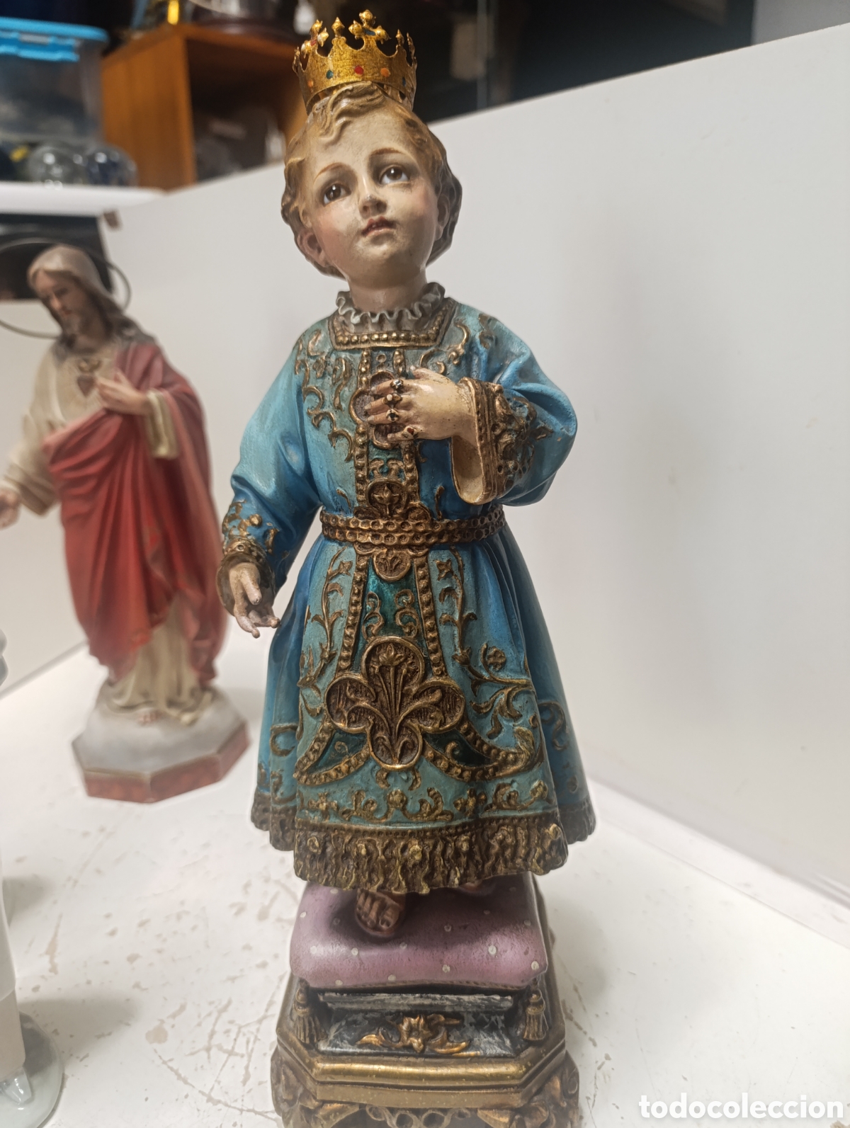 Antig&uuml;edades: Antiguo Santo Ni&ntilde;o del Remedio - Arte Olotense (35 cm)