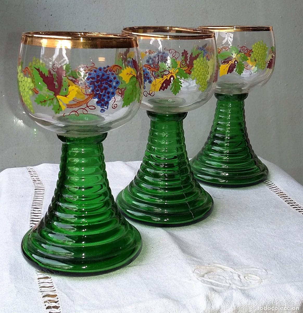 Antig&uuml;edades: 3 copas de vino alemanas
