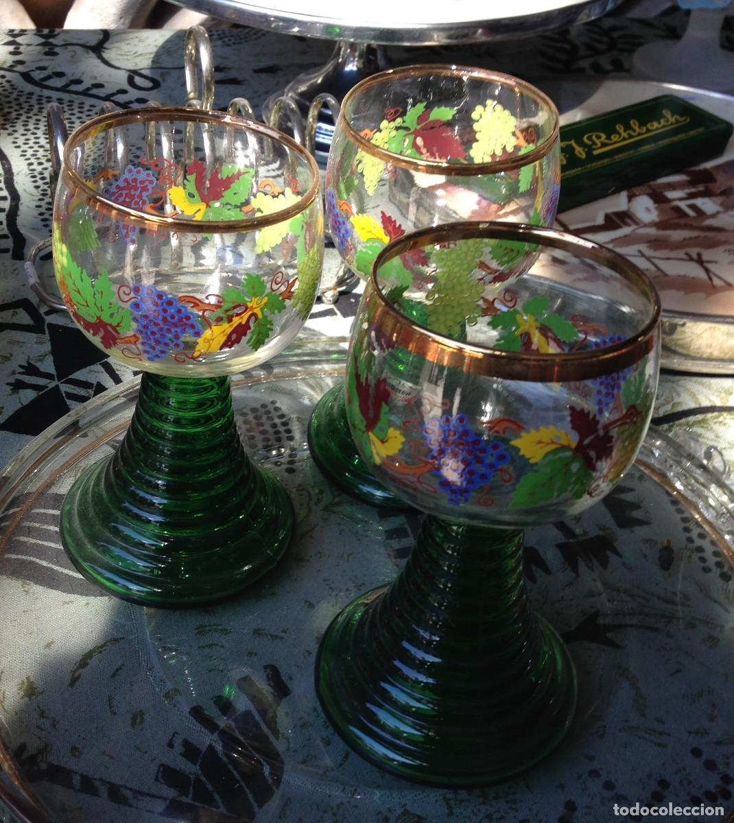 Antig&uuml;edades: 3 copas de vino alemanas - Foto 2