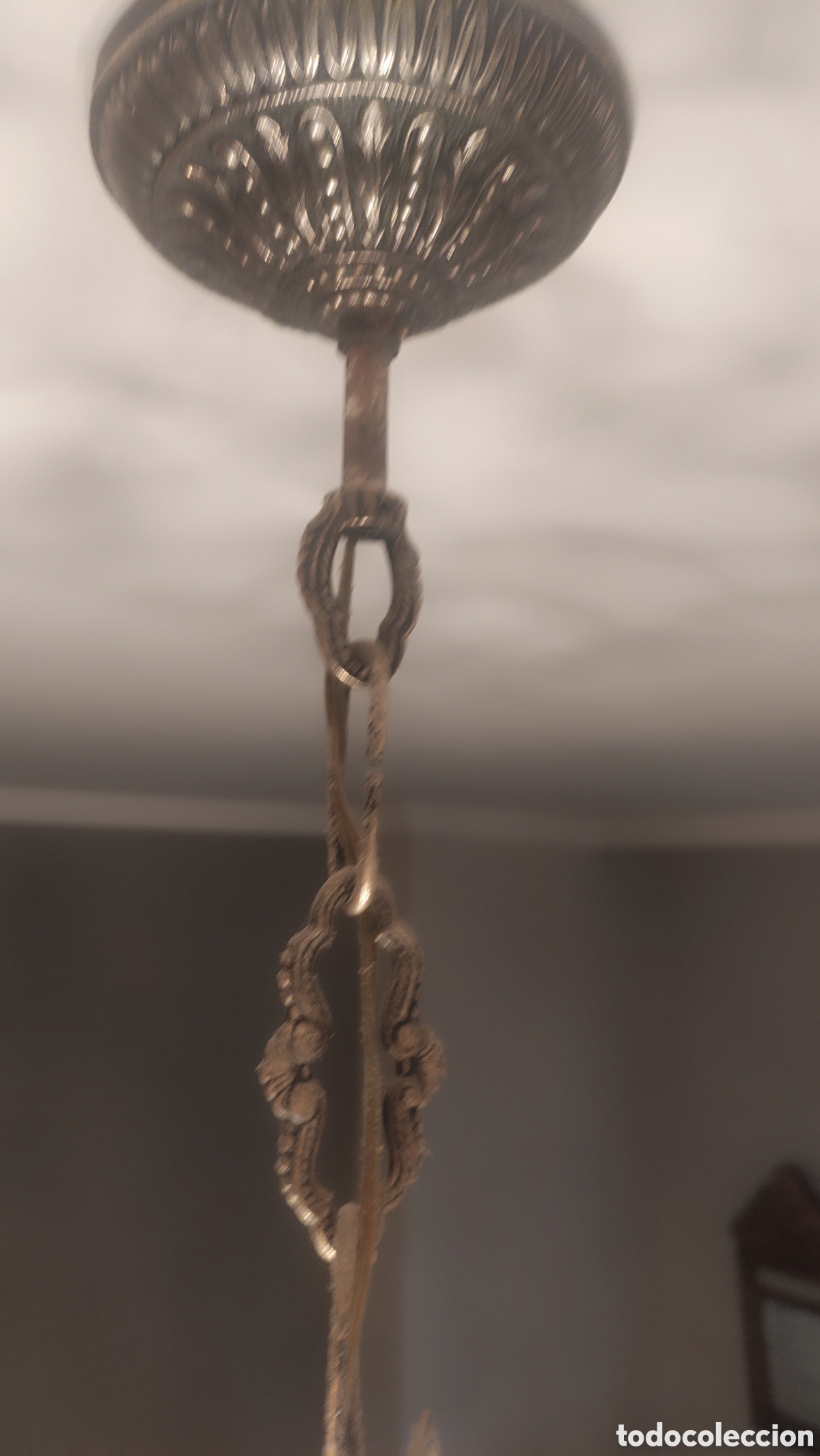Antig&uuml;edades: Preciosa l&aacute;mpara bronce plateado - Foto 15