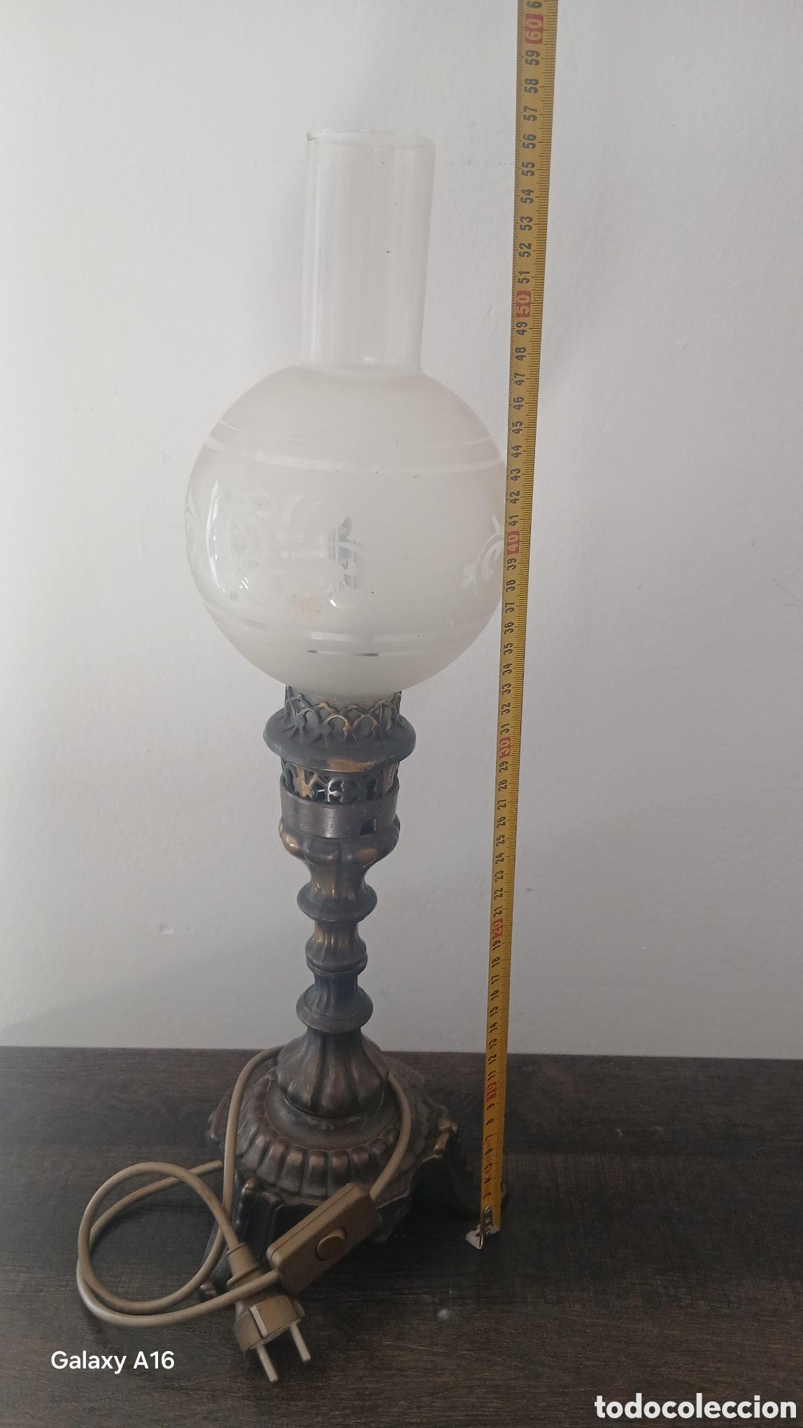 Antig&uuml;edades: L&aacute;mpara de mesa antigua - Foto 8